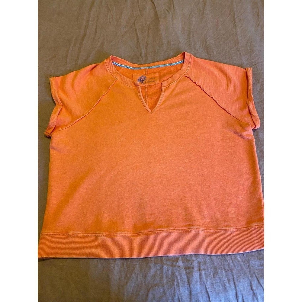 Pilcro Top French Terry Cropped Muscle-Tee Boxy Sweatshirt Large sku38